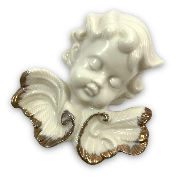Antique porcelain angel box - Picture 1 of 9